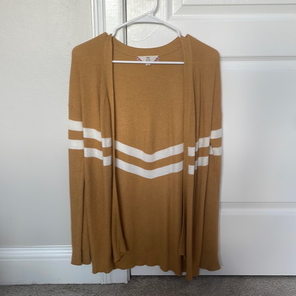 Yellow and White Striped Cardigan